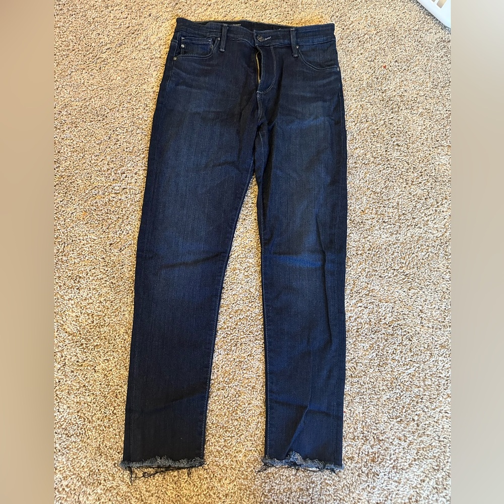 Ag Adriano Goldschmied The Farrah  High Rise Skinny Blue Jeans
